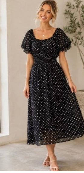 Midnight polka dot Dress